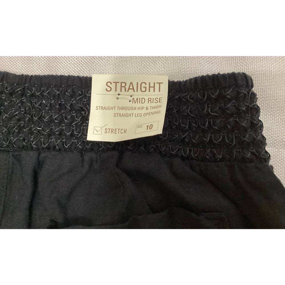 Sonoma Life Style Women's Mid-Rise Straight Leg Linen Blend Pants Black size 10 - Picture 4 of 7